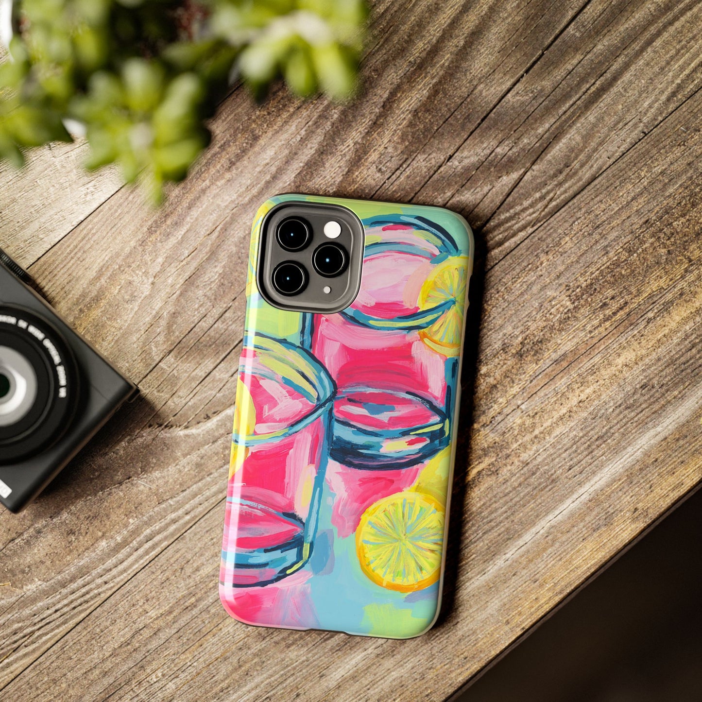 Pink Lemonade Abstract Acrylic Cocktails Tough Phone Case | Various Models Available