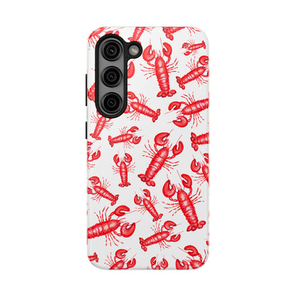 Watercolor Red Lobster Coastal Illustrated Patterned Tough Phone Case | Various Models