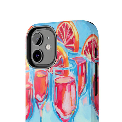 Pink Blood Orange Mimosas Blue Champagne Flute Acrylic Tough Phone Case | Various Models Available