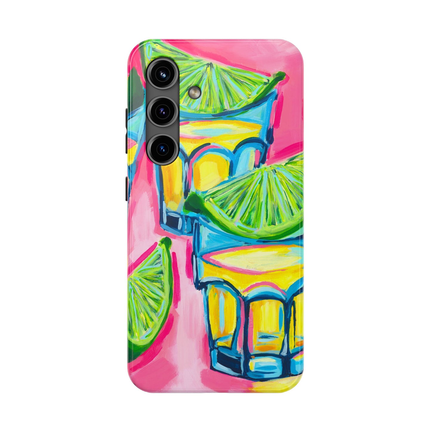 Pink Tequila Shot & Limes Acrylic Tough Phone Case | Various Models Available