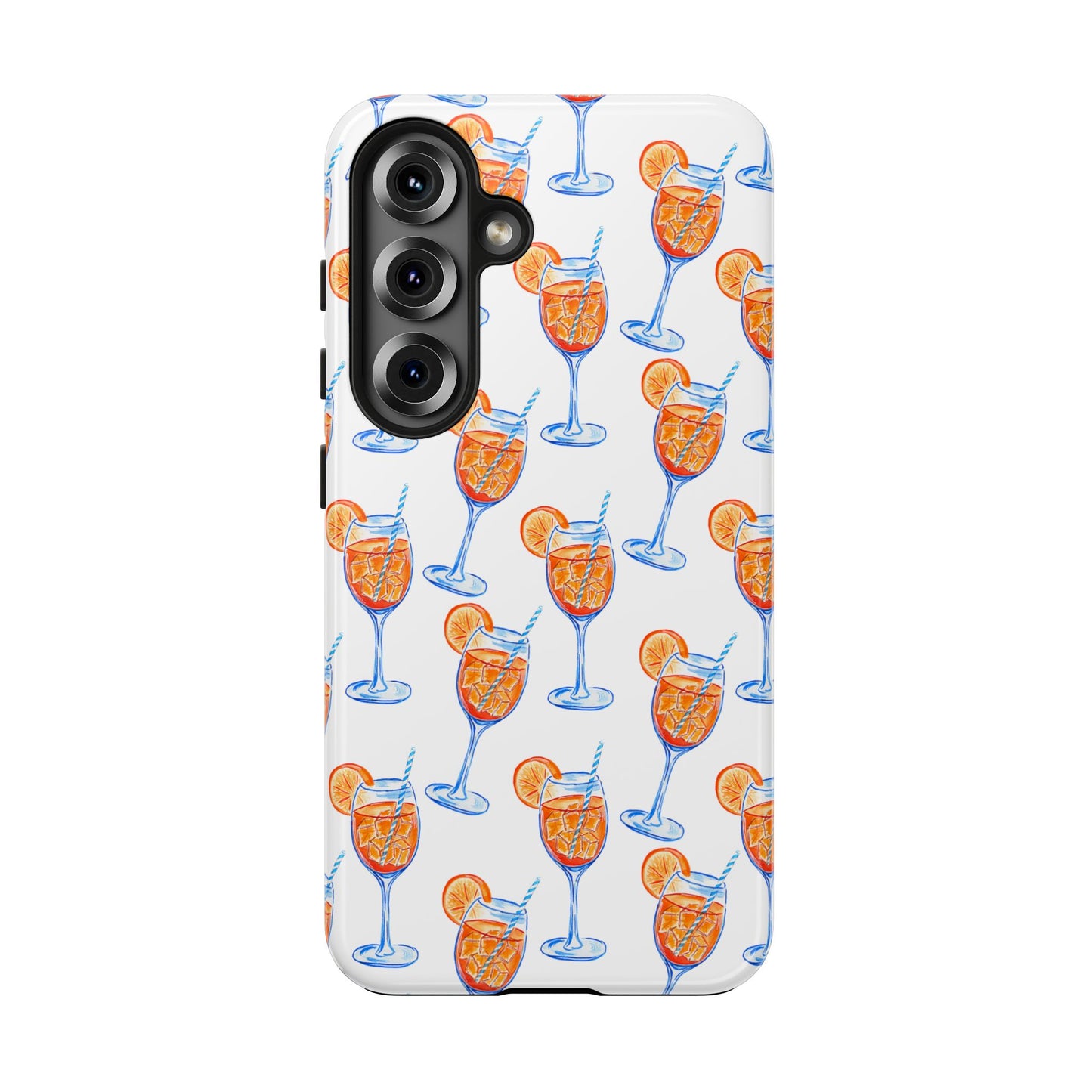 Aperol Spritz Watercolor Patterned Phone Case | Various Models Samsung Galaxy S25