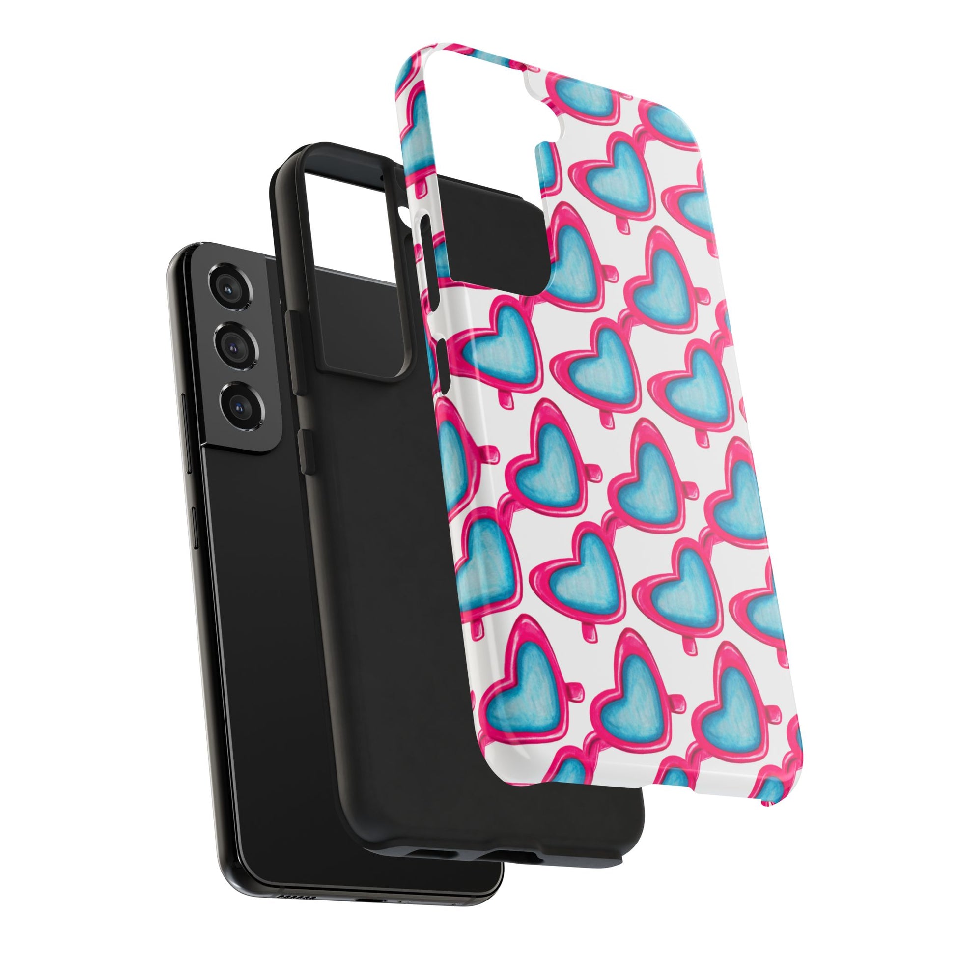 Pink Heart Shaped Sunglasses Watercolor Illustrated Tough Phone Case | Various Models