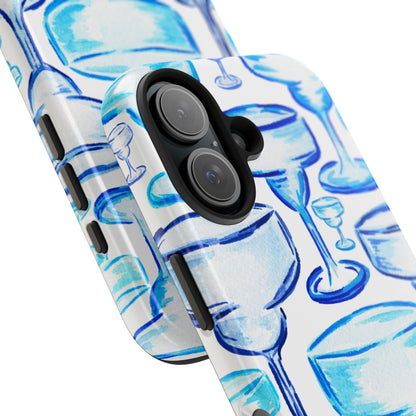 Coastal Shades of Blue Watercolor Margaritas Tough Phone Case | Various Models Available