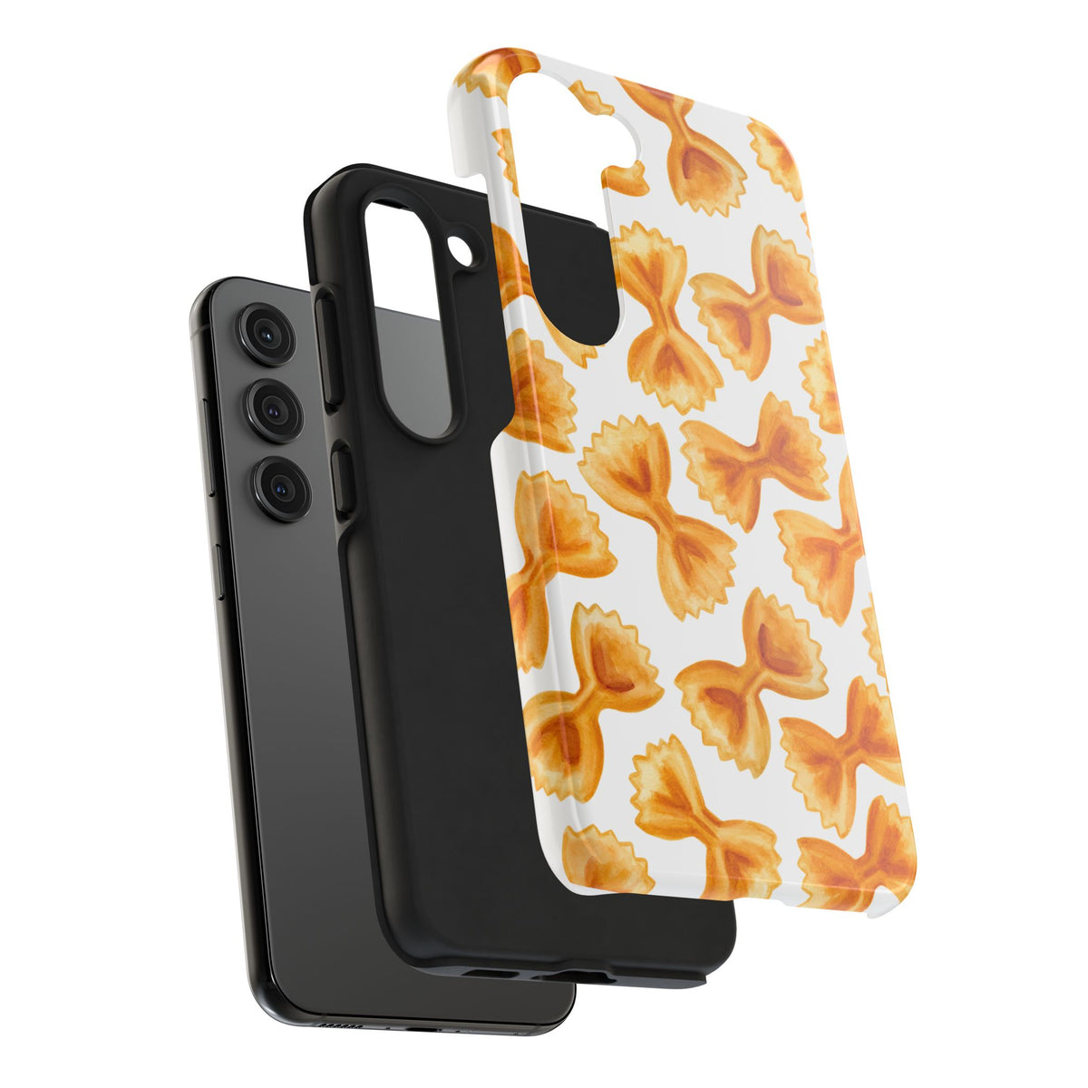 Tossed Farfalle Bow Tie Pasta Watercolor Illustrated White Tough Phone Case | Various Models