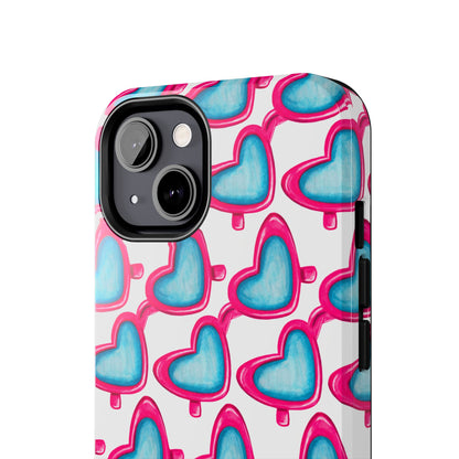 Pink Heart Shaped Sunglasses Watercolor Illustrated Tough Phone Case | Various Models