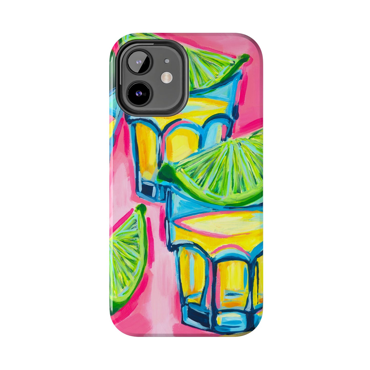 Pink Tequila Shot & Limes Acrylic Tough Phone Case | Various Models Available