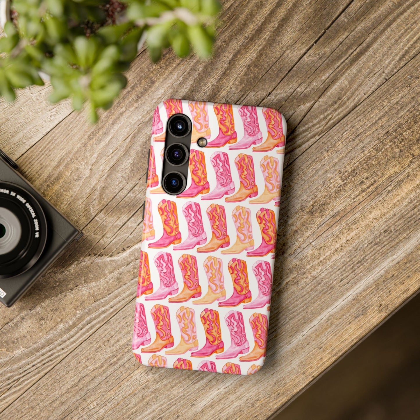 Rows of Hot Pink & Orange Cowboy Boots Tough Phone Cases | Various Models Available