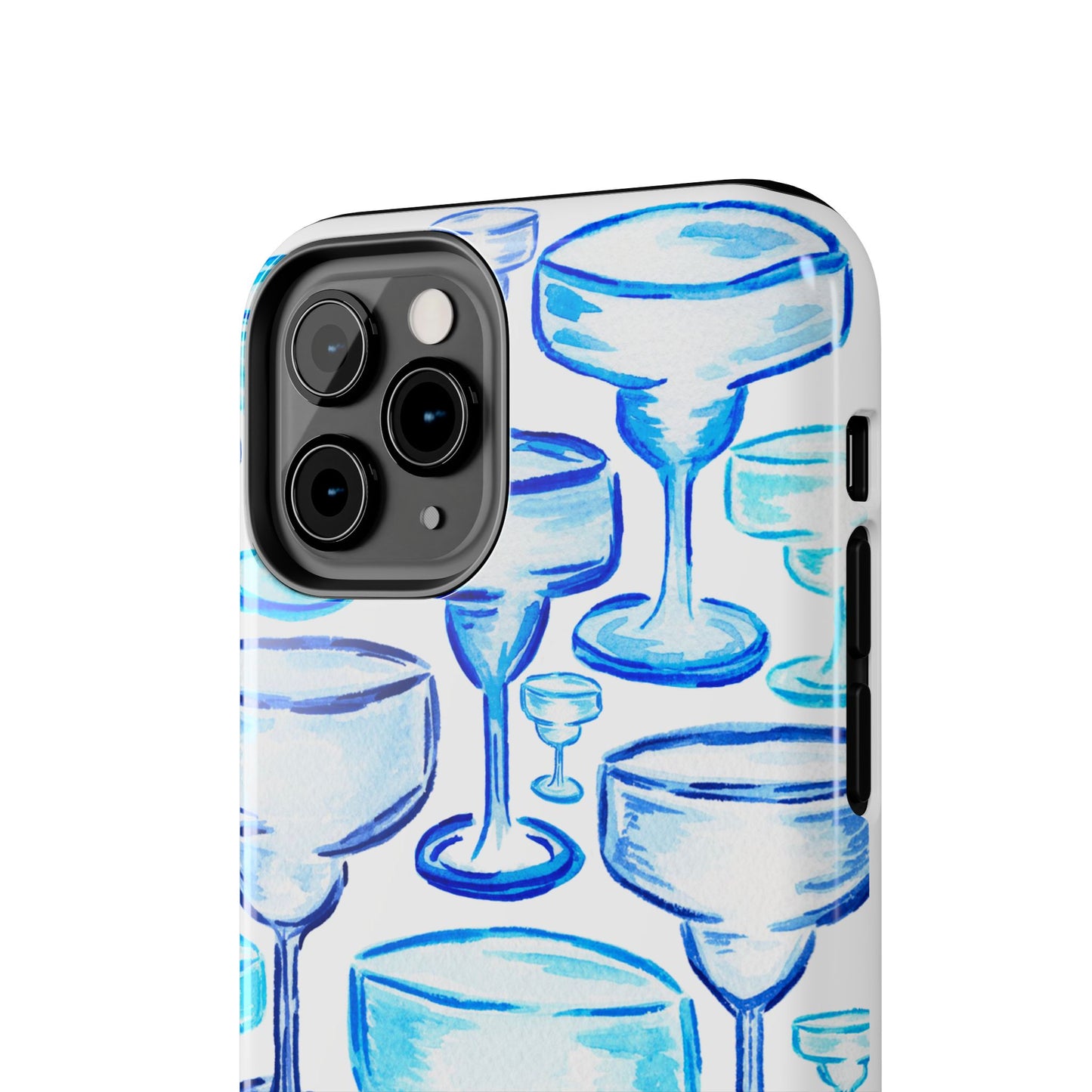 Coastal Shades of Blue Watercolor Margaritas Tough Phone Case | Various Models Available