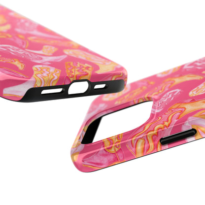 Tossed Hot Pink & Orange Watercolor Cowboy Boots Hot Pink Tough Phone Cases | Various Models