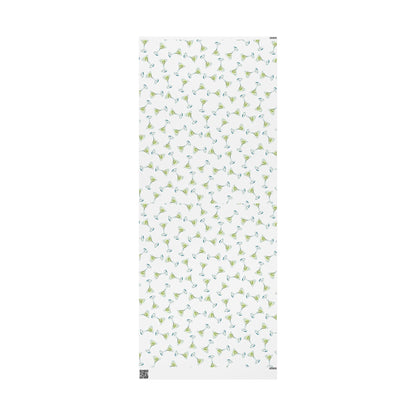 Gift Wrap | Martini Watercolor Illustrated Tossed Pattern | Matte or Glossy 30" x 72" Matte