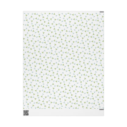 Gift Wrap | Mini Watercolor Martini Tossed Pattern | Matte or Glossy 30" x 36" Matte