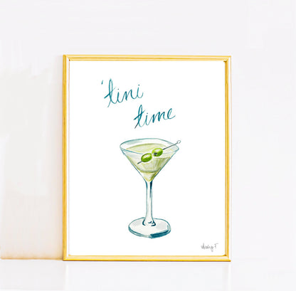 Print | Watercolor Tini Time Martini