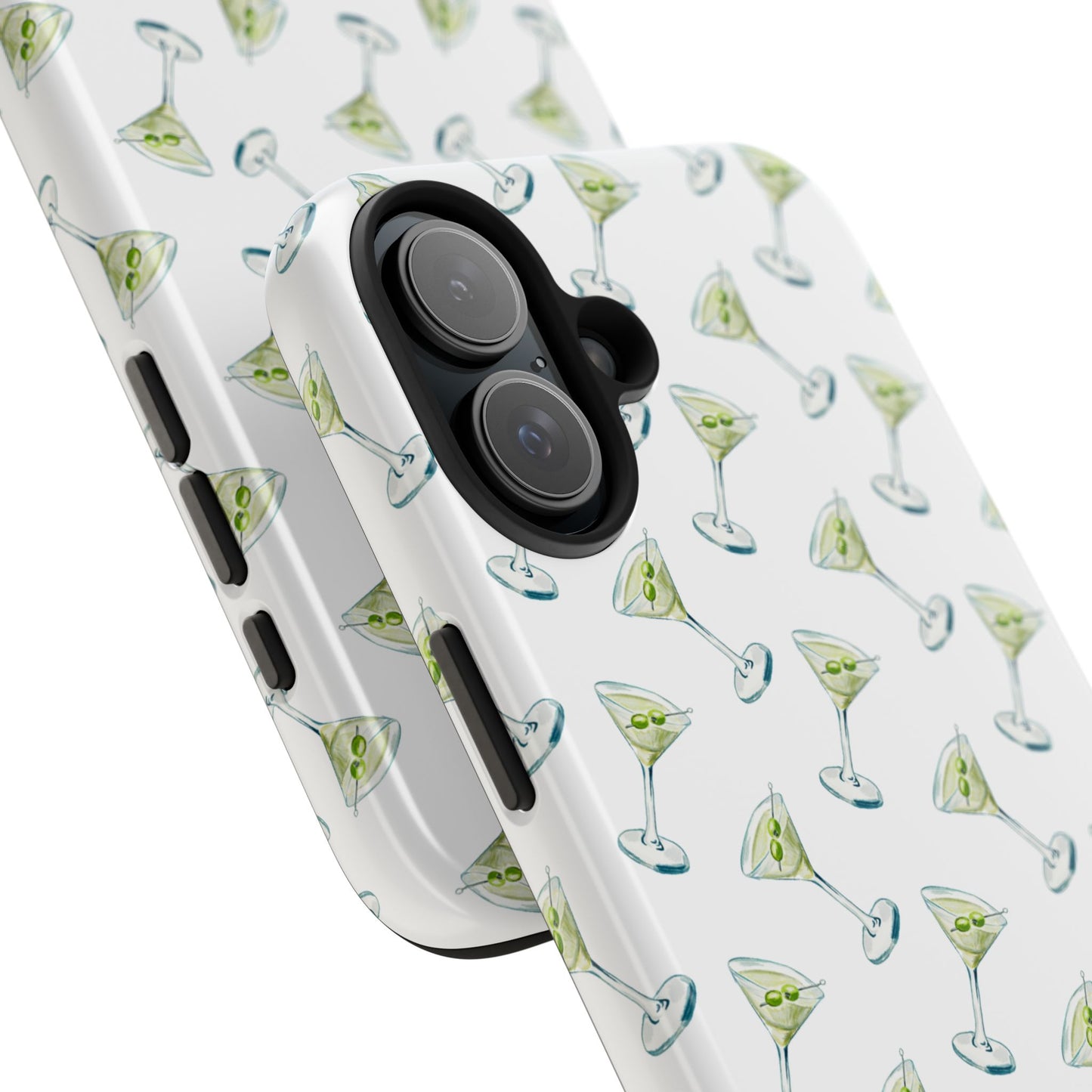 Martini Watercolor Illustrated Tossed Pattern Tough Phone Case | Various Models Available