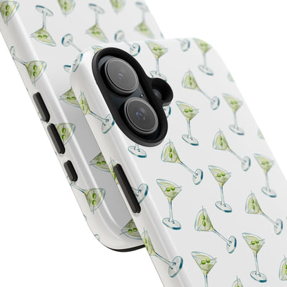 Martini Watercolor Illustrated Tossed Pattern Tough Phone Case | Various Models Available