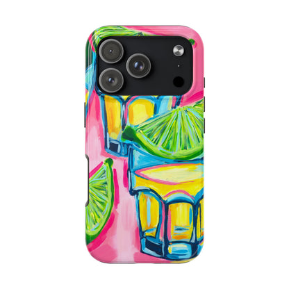 Pink Tequila Shot & Limes Acrylic Tough Phone Case | Various Models Available