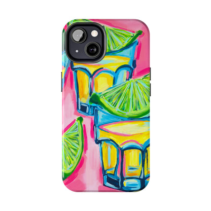 Pink Tequila Shot & Limes Acrylic Tough Phone Case | Various Models Available