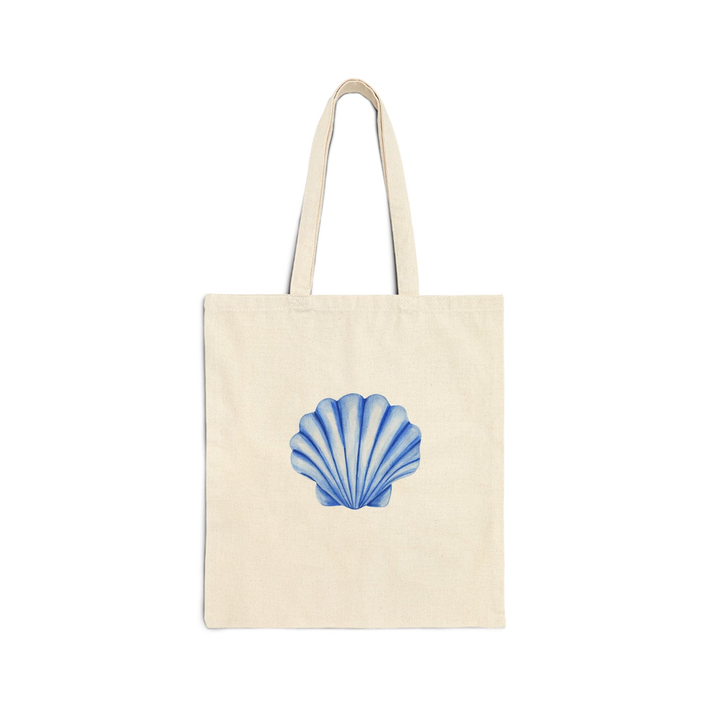 Tote Bag | Blue Watercolor Illustrated Sea Shell