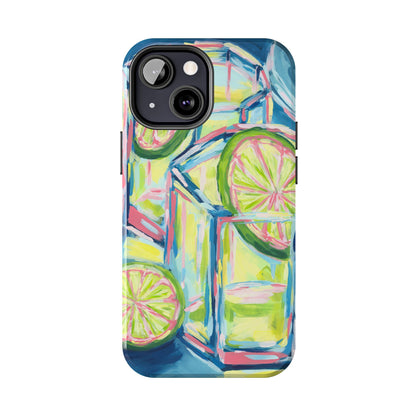 Pink Lime Green Yellow Margaritas Acrylic Tough Phone Case | Various Models Available