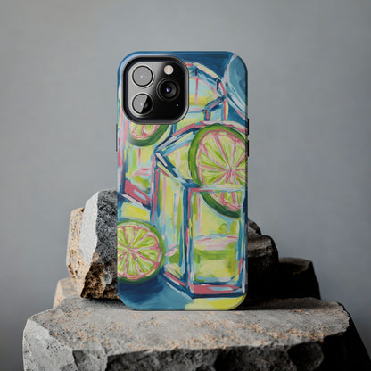 Pink Lime Green Yellow Margaritas Acrylic Tough Phone Case | Various Models Available