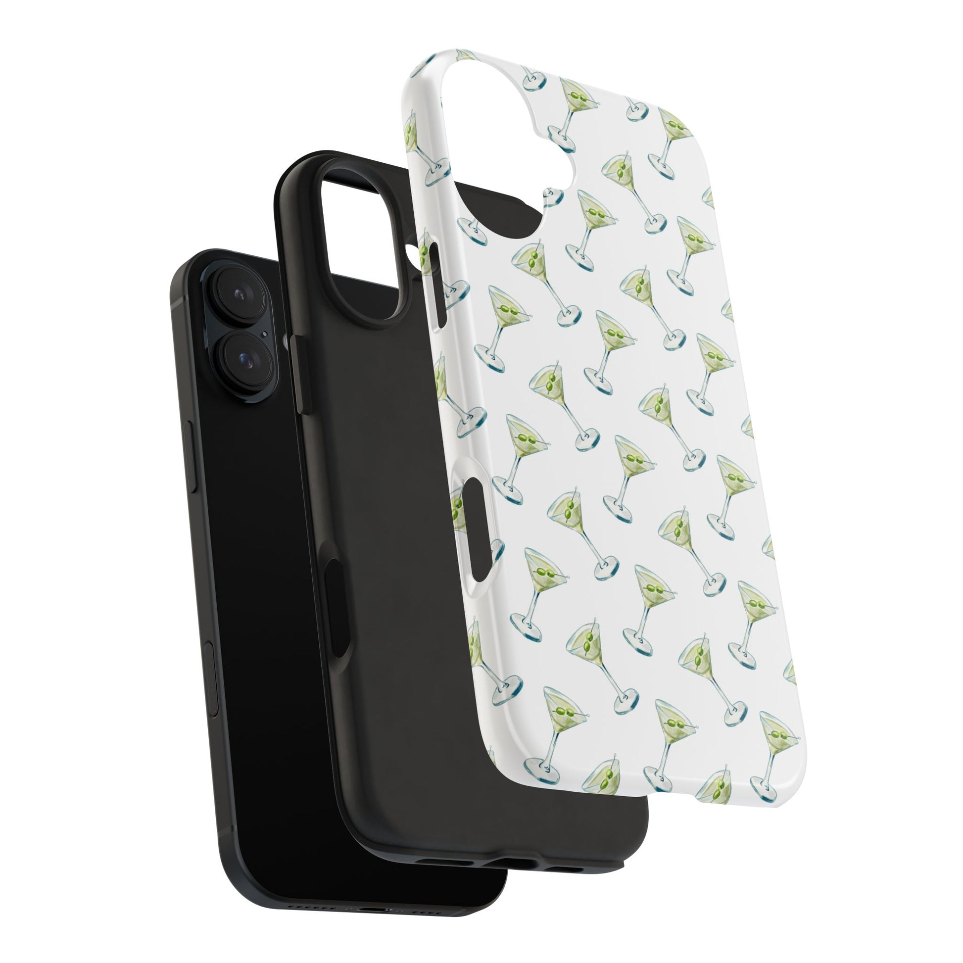 Martini Watercolor Illustrated Tossed Pattern Tough Phone Case | Various Models Available