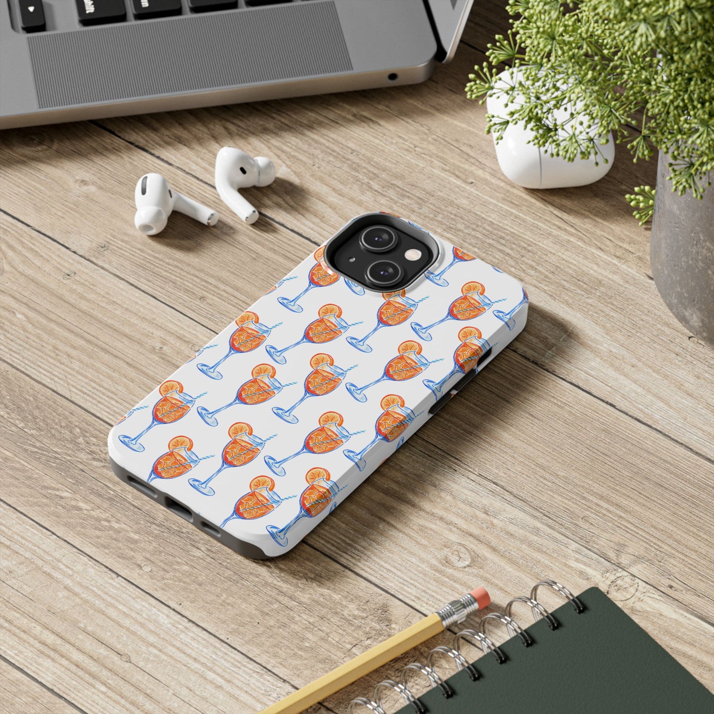 Aperol Spritz Watercolor Patterned Phone Case | Various Models