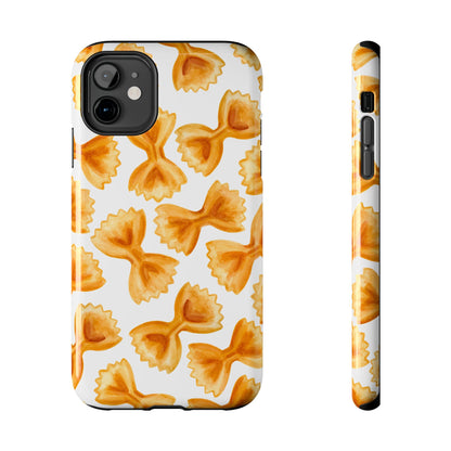 Tossed Farfalle Bow Tie Pasta Watercolor Illustrated White Tough Phone Case | Various Models iPhone 11