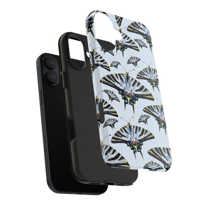 Light Blue Swallowtail Butterflies Watercolor Illustrated Pale Blue Tough Phone Case | Various Models