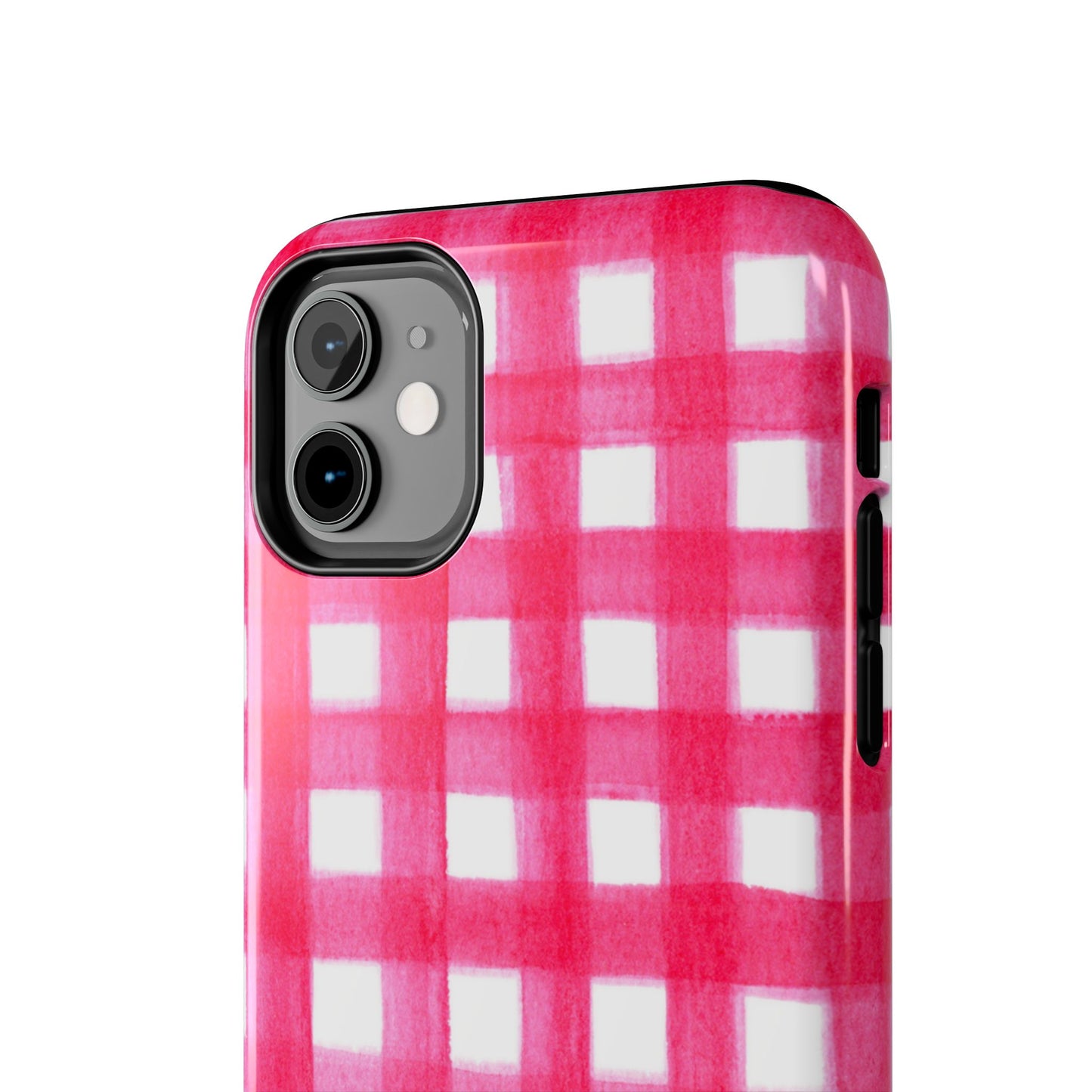 Hot Pink Gingham Watercolor Preppy Tough Phone Case | Various models