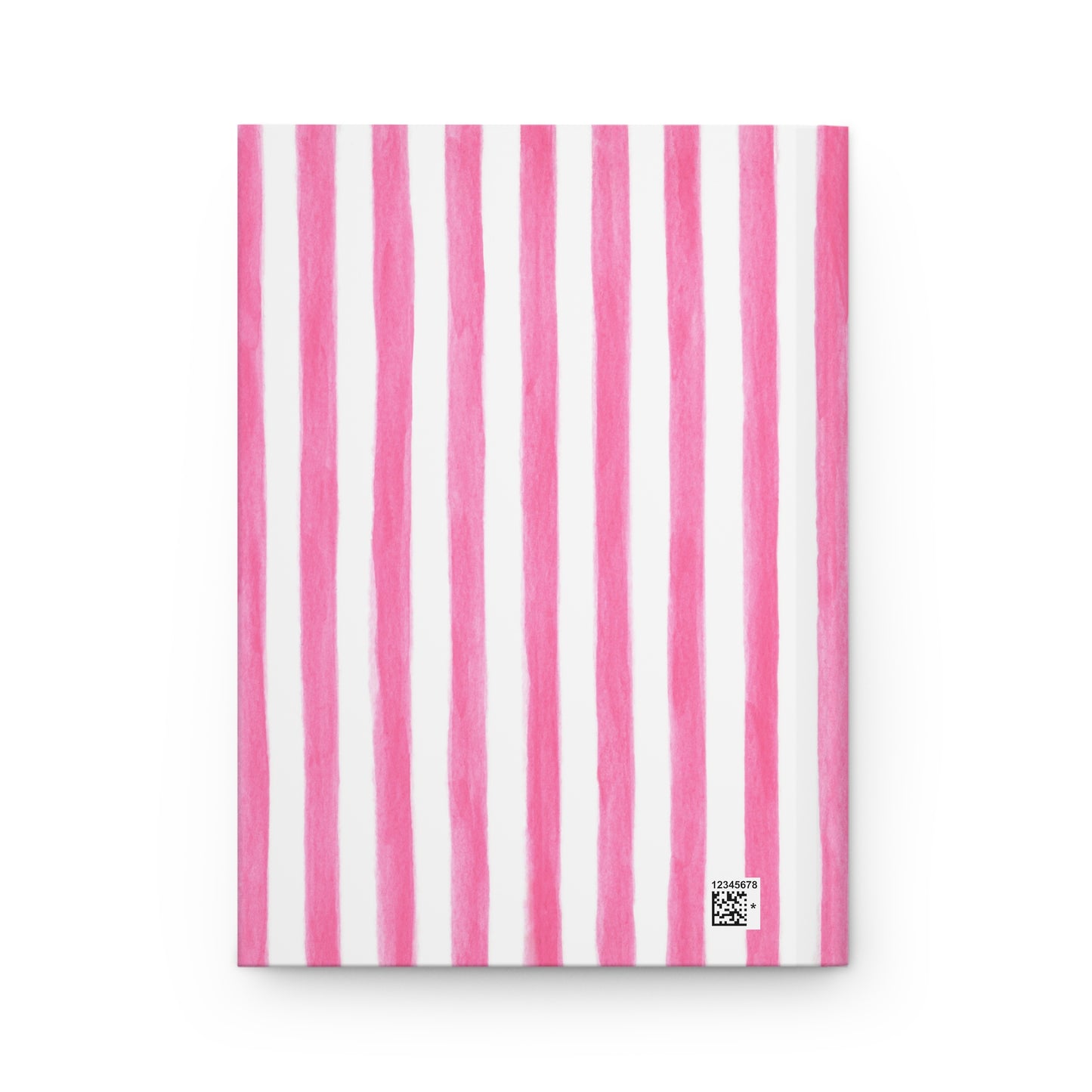 Pink Watercolor Stripes Illustrated Hardcover Journal Matte 8"x 5.75"
