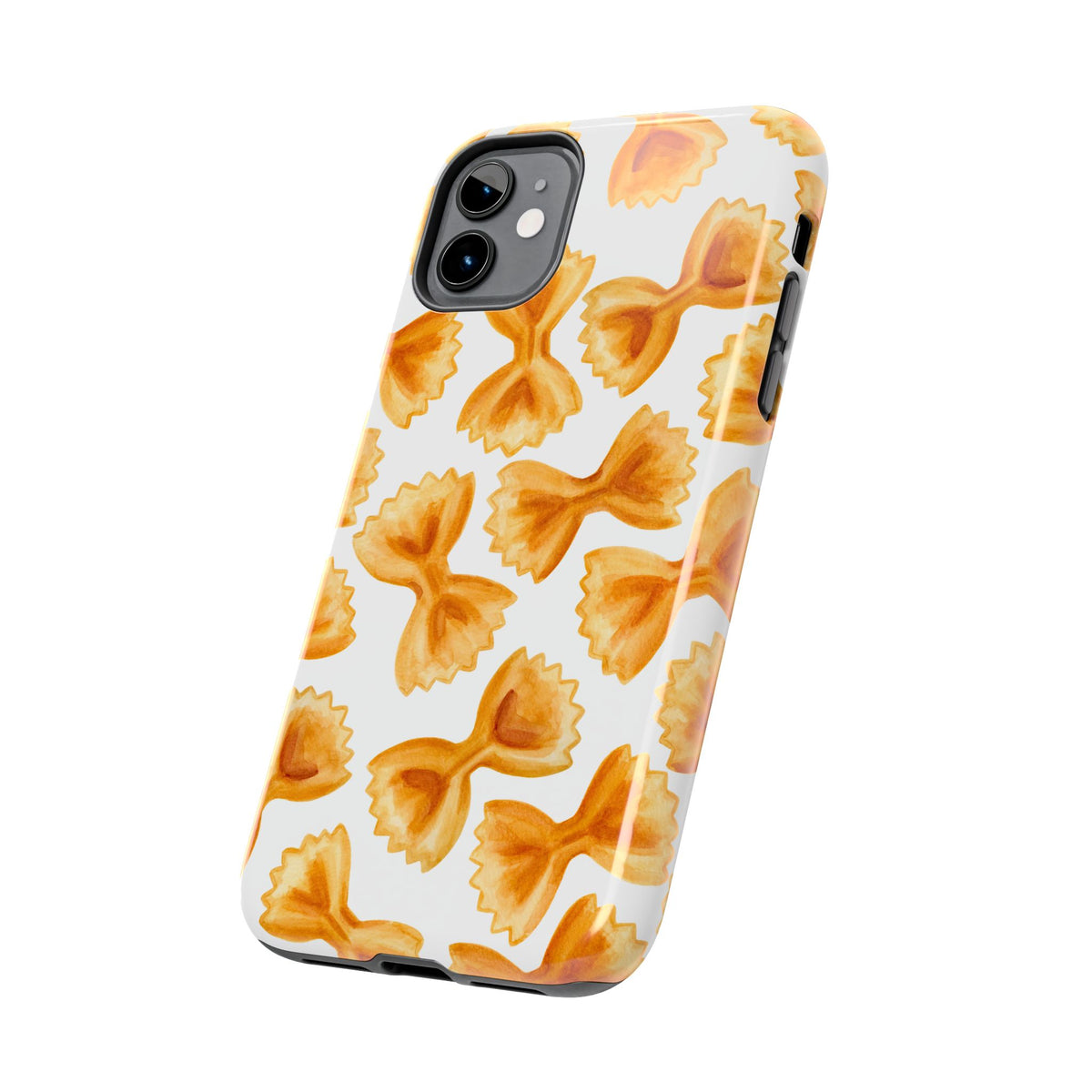 Tossed Farfalle Bow Tie Pasta Watercolor Illustrated White Tough Phone Case | Various Models