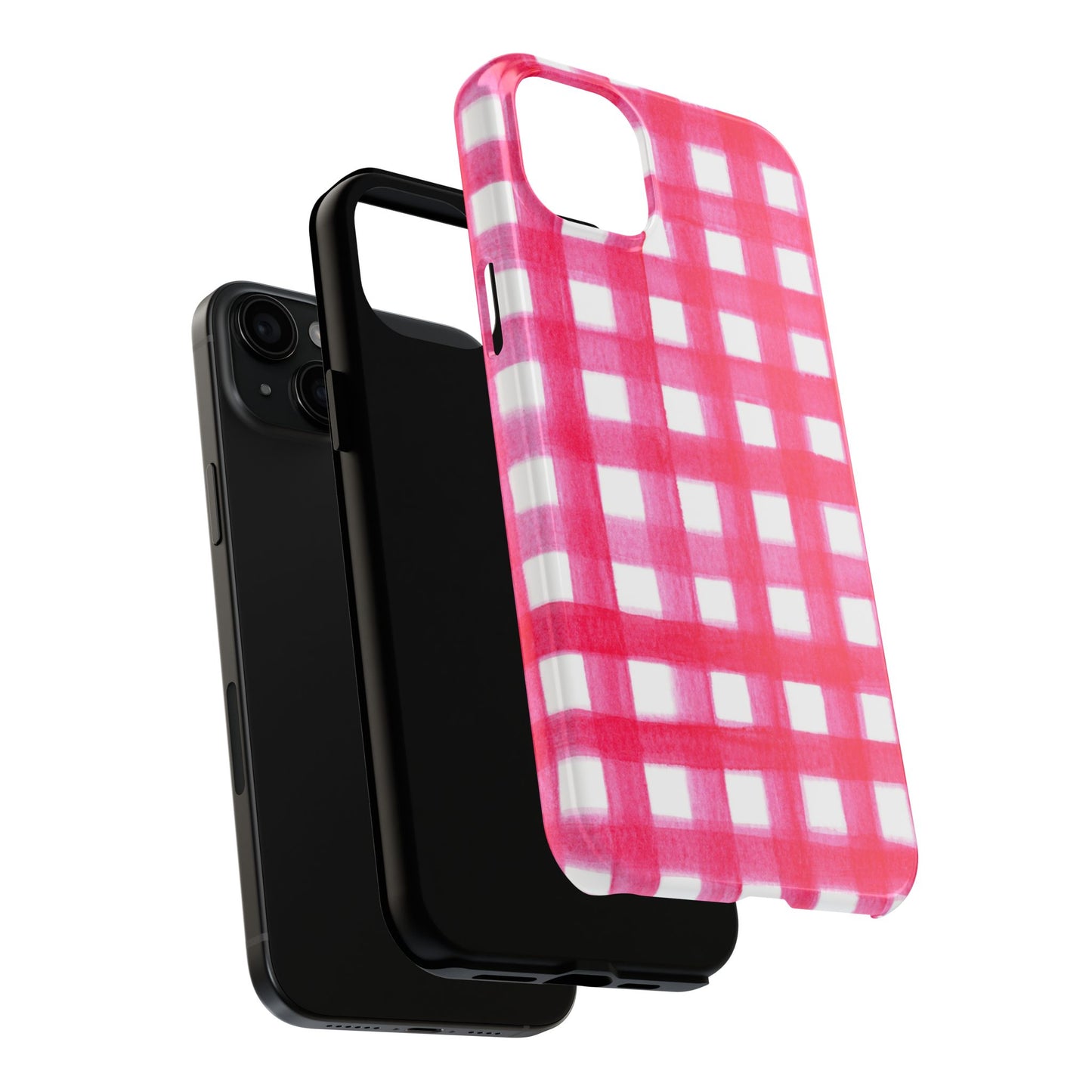 Hot Pink Gingham Watercolor Preppy Tough Phone Case | Various models