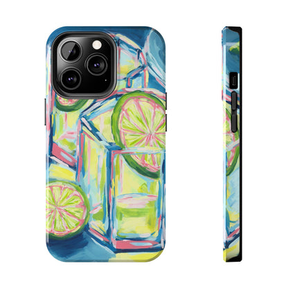 Pink Lime Green Yellow Margaritas Acrylic Tough Phone Case | Various Models Available