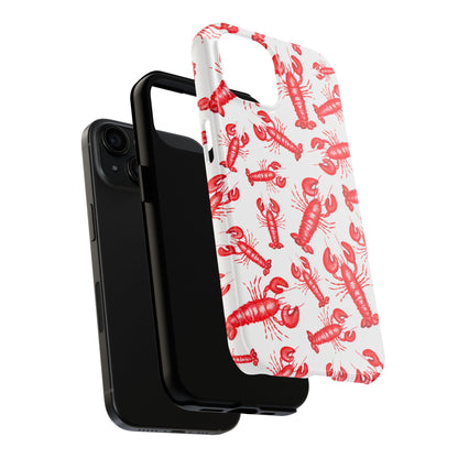 Watercolor Red Lobster Coastal Illustrated Patterned Tough Phone Case | Various Models
