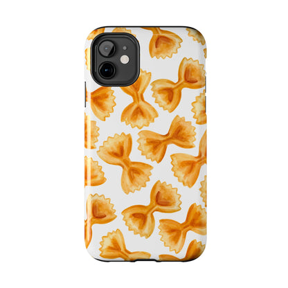 Tossed Farfalle Bow Tie Pasta Watercolor Illustrated White Tough Phone Case | Various Models