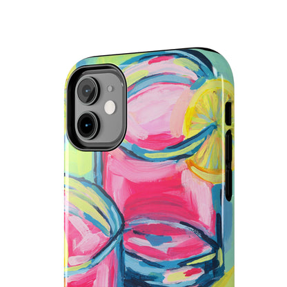Pink Lemonade Abstract Acrylic Cocktails Tough Phone Case | Various Models Available