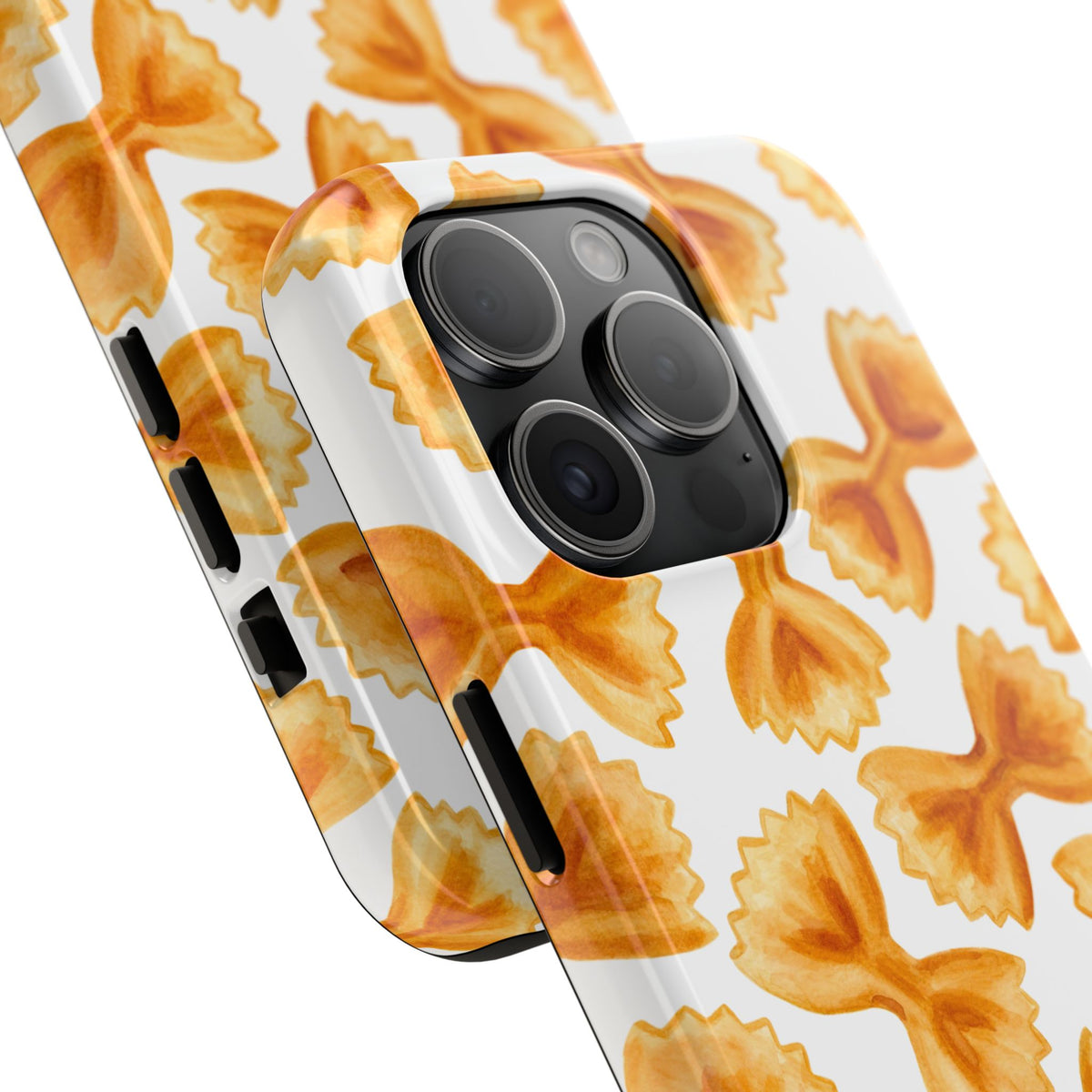 Tossed Farfalle Bow Tie Pasta Watercolor Illustrated White Tough Phone Case | Various Models