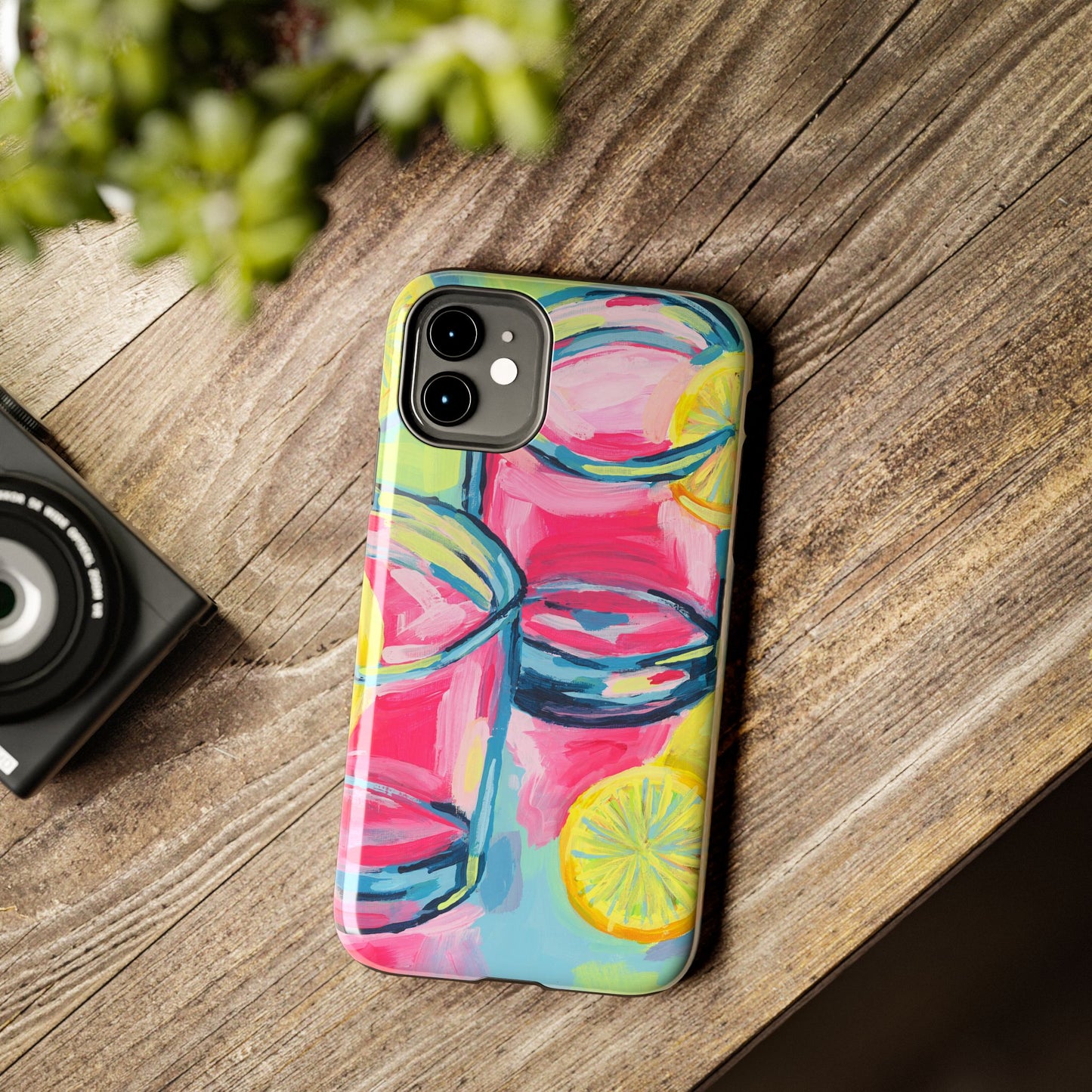 Pink Lemonade Abstract Acrylic Cocktails Tough Phone Case | Various Models Available