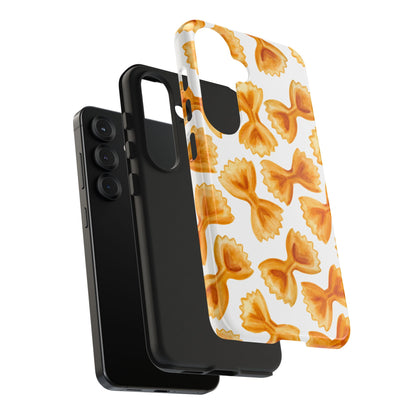 Tossed Farfalle Bow Tie Pasta Watercolor Illustrated White Tough Phone Case | Various Models