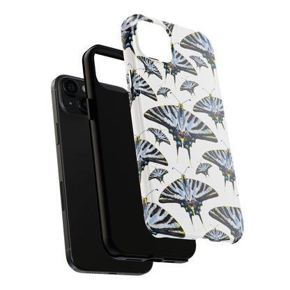 Light Blue Swallowtail Butterflies Watercolor Illustrated Pale Blue Tough Phone Case | Various Models