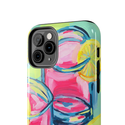 Pink Lemonade Abstract Acrylic Cocktails Tough Phone Case | Various Models Available