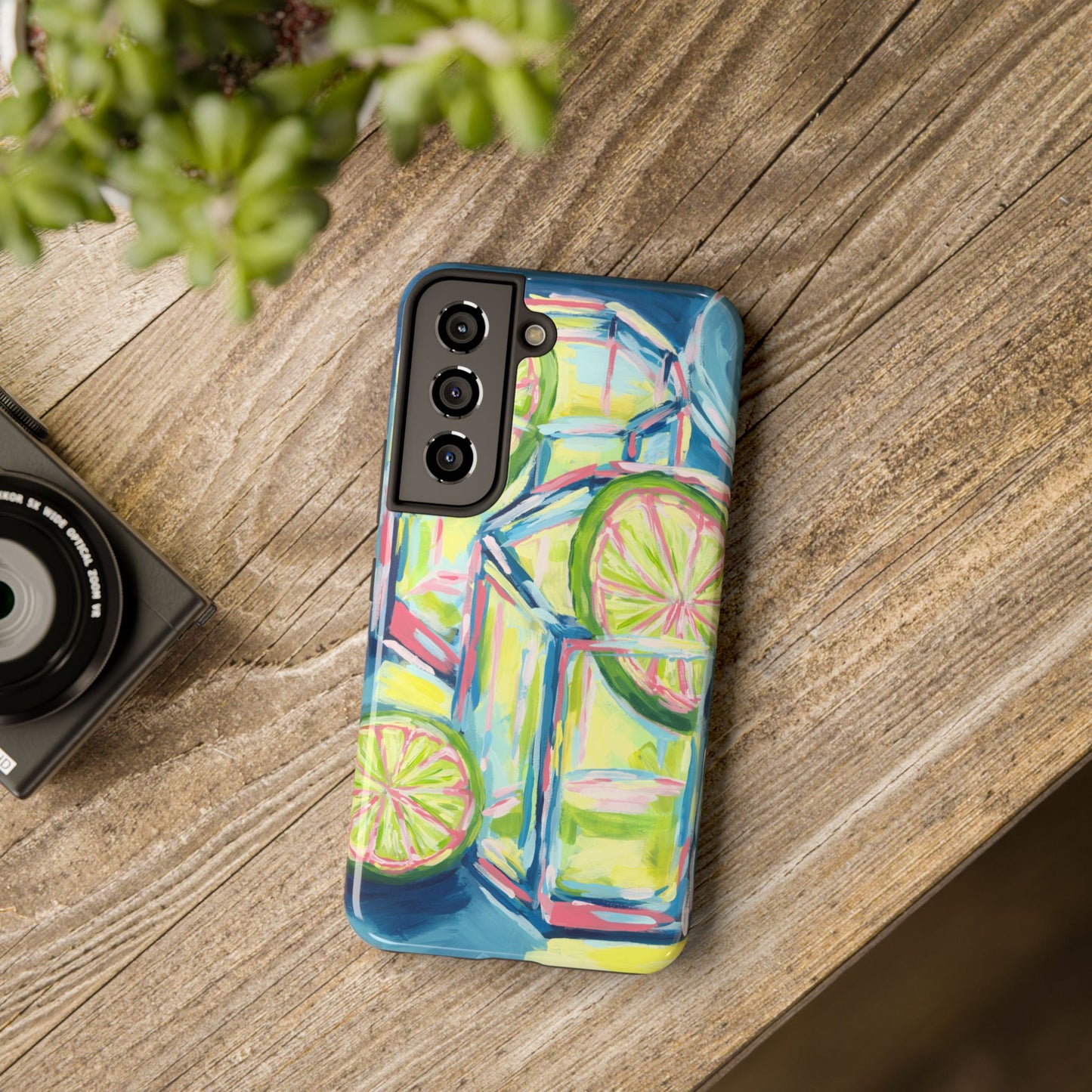 Pink Lime Green Yellow Margaritas Acrylic Tough Phone Case | Various Models Available