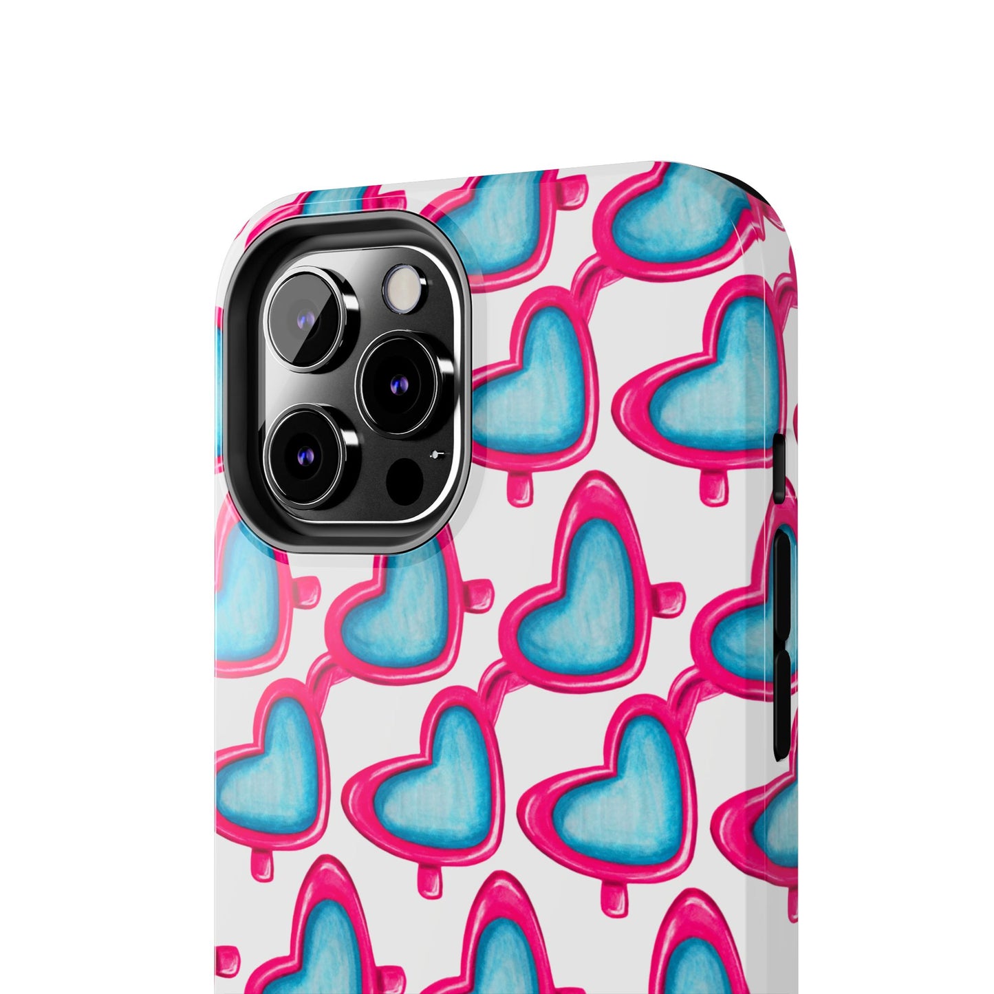 Pink Heart Shaped Sunglasses Watercolor Illustrated Tough Phone Case | Various Models