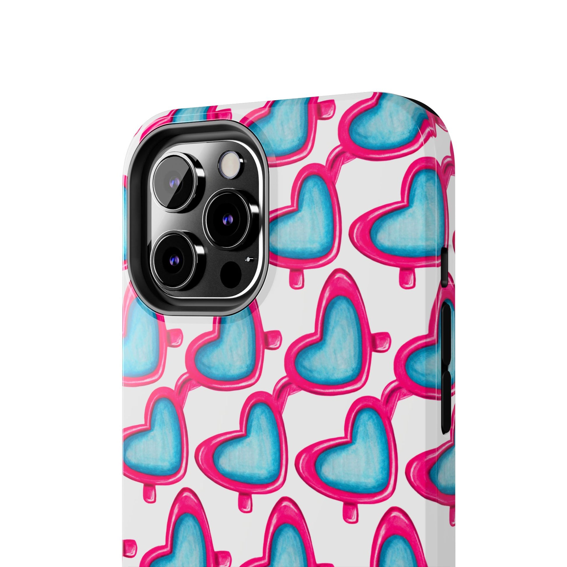 Pink Heart Shaped Sunglasses Watercolor Illustrated Tough Phone Case | Various Models