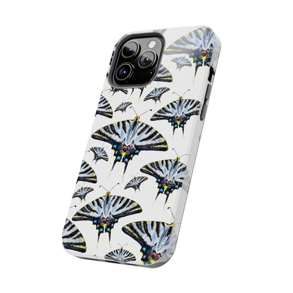Light Blue Swallowtail Butterflies Watercolor Illustrated Pale Blue Tough Phone Case | Various Models