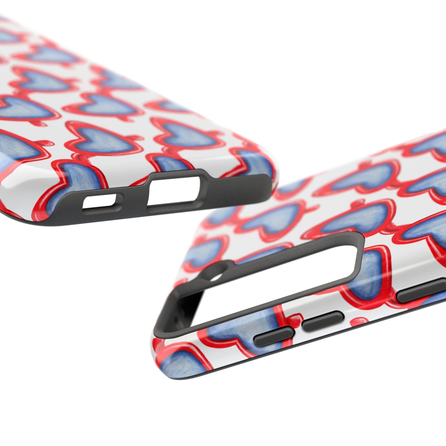 Red Heart Shaped Sunglasses Watercolor Illustrated Tough Phone Case | Various Models