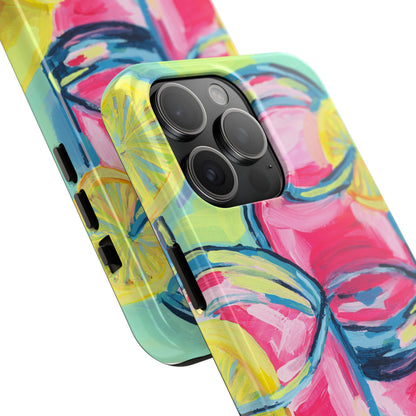 Pink Lemonade Abstract Acrylic Cocktails Tough Phone Case | Various Models Available