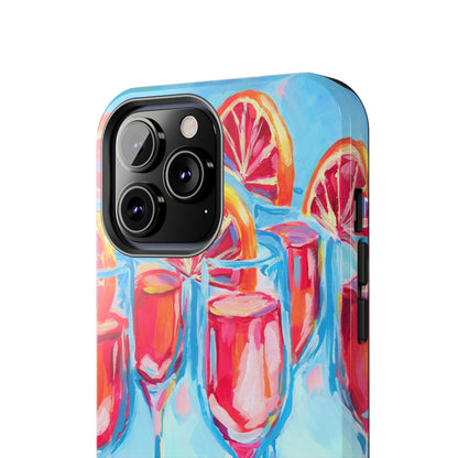 Pink Blood Orange Mimosas Blue Champagne Flute Acrylic Tough Phone Case | Various Models Available