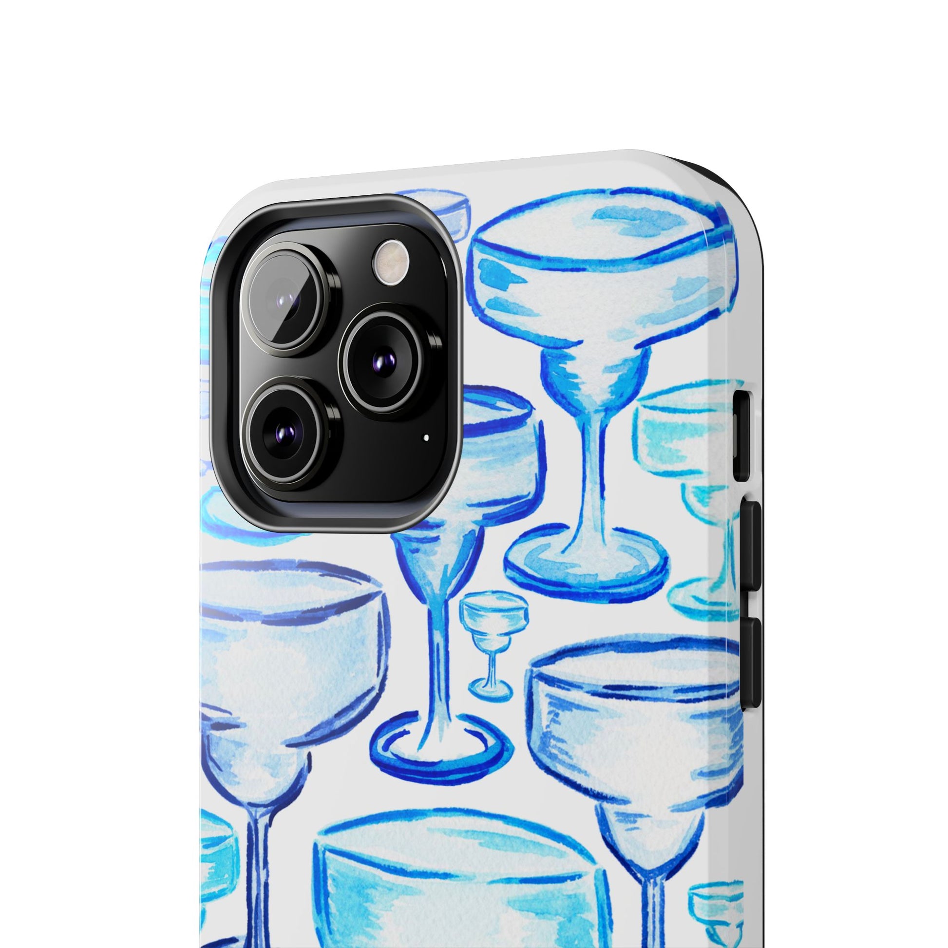 Coastal Shades of Blue Watercolor Margaritas Tough Phone Case | Various Models Available