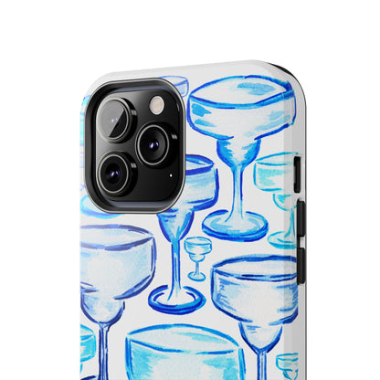 Coastal Shades of Blue Watercolor Margaritas Tough Phone Case | Various Models Available