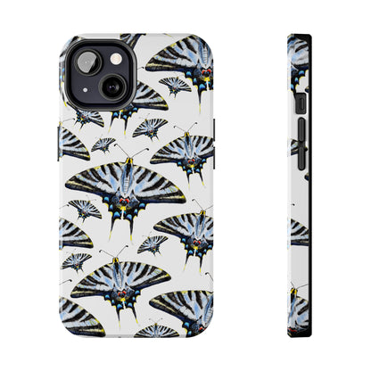 Light Blue Swallowtail Butterflies Watercolor Illustrated Pale Blue Tough Phone Case | Various Models iPhone 13